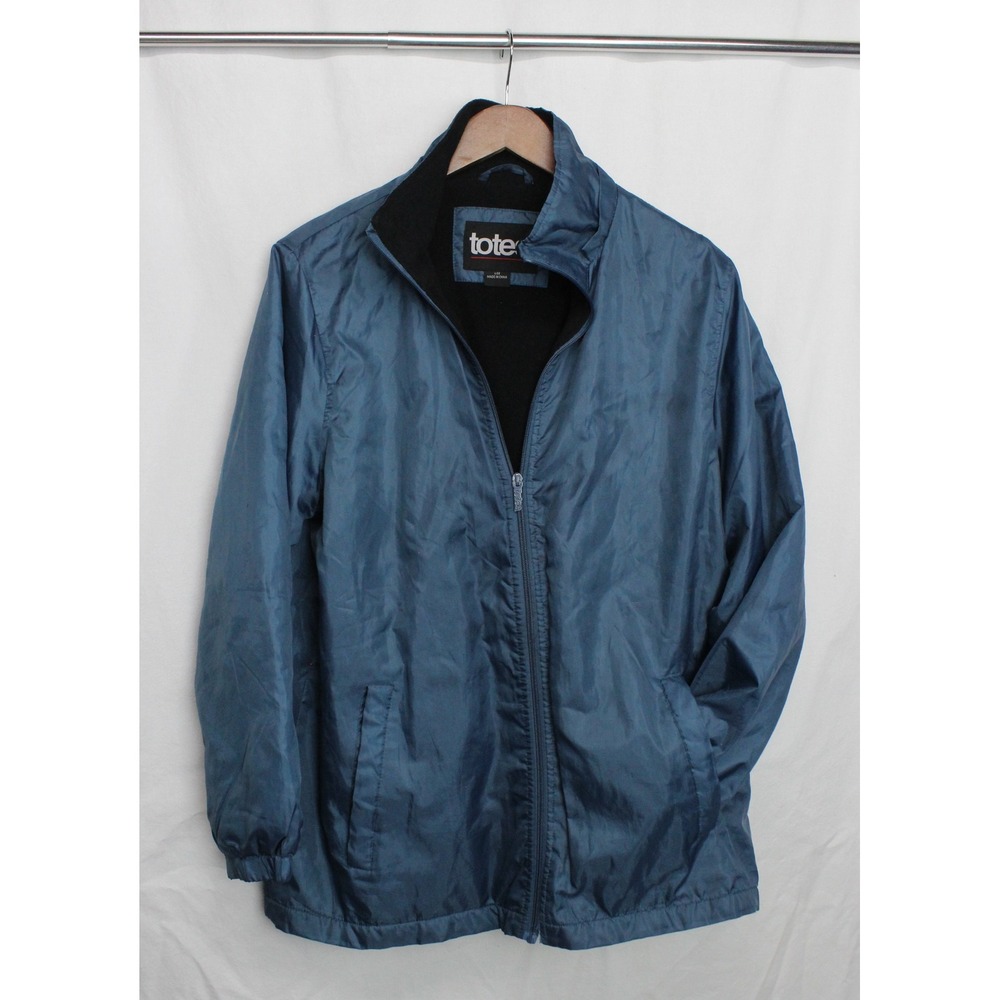 Vintage 80s 90s Normcore Jacket Totes Mens Large Blue Fleece Lined Full Zip